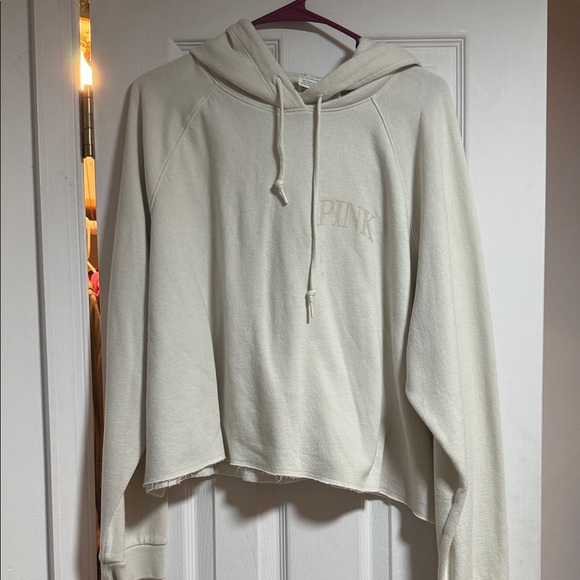 PINK Victoria's Secret Off-White Hoodie - Picture 1 of 3